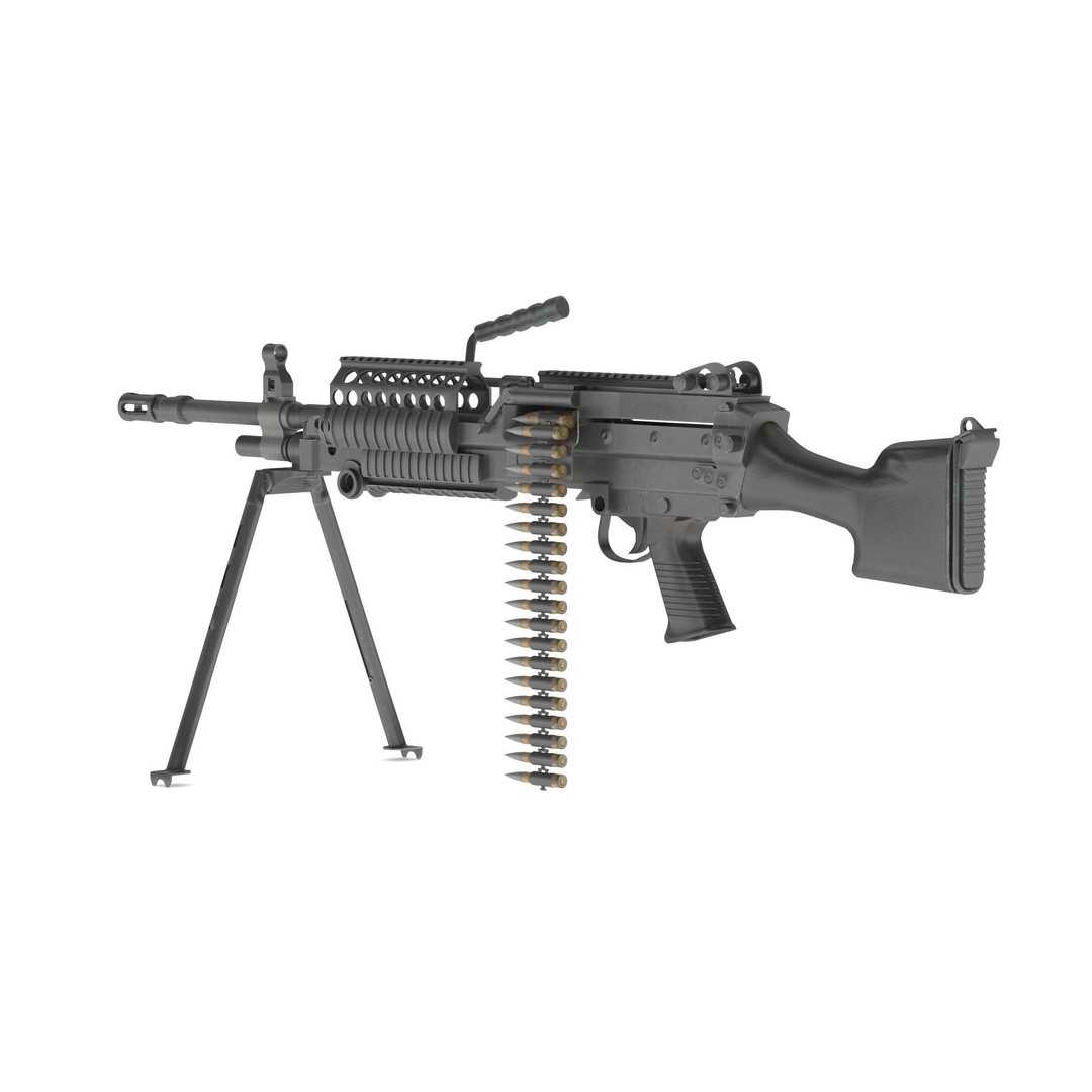 Mk 48 Machine Gun 3D Model – Low Poly Game Asset, PBR Textures - View 5