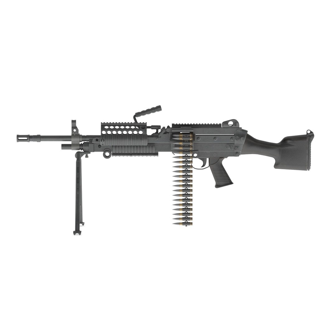 Mk 48 Machine Gun 3D Model – Low Poly Game Asset, PBR Textures - View 6