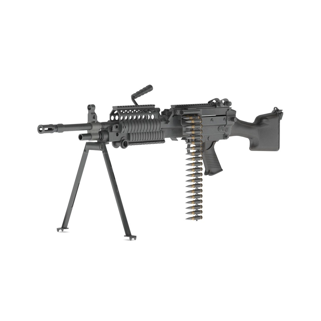 Mk 48 Machine Gun 3D Model – Low Poly Game Asset, PBR Textures - View 7