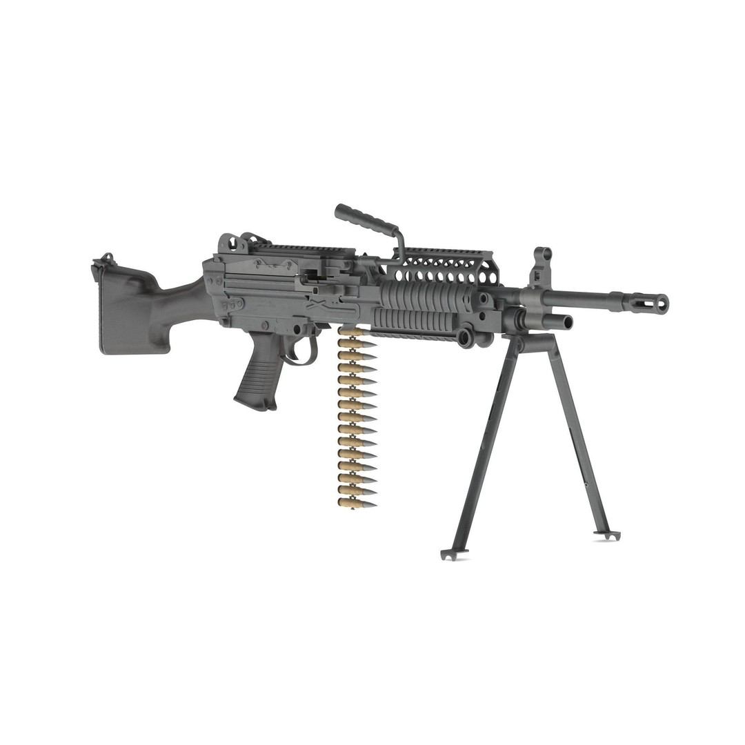 Mk 48 Machine Gun 3D Model – Low Poly Game Asset, PBR Textures - View 9