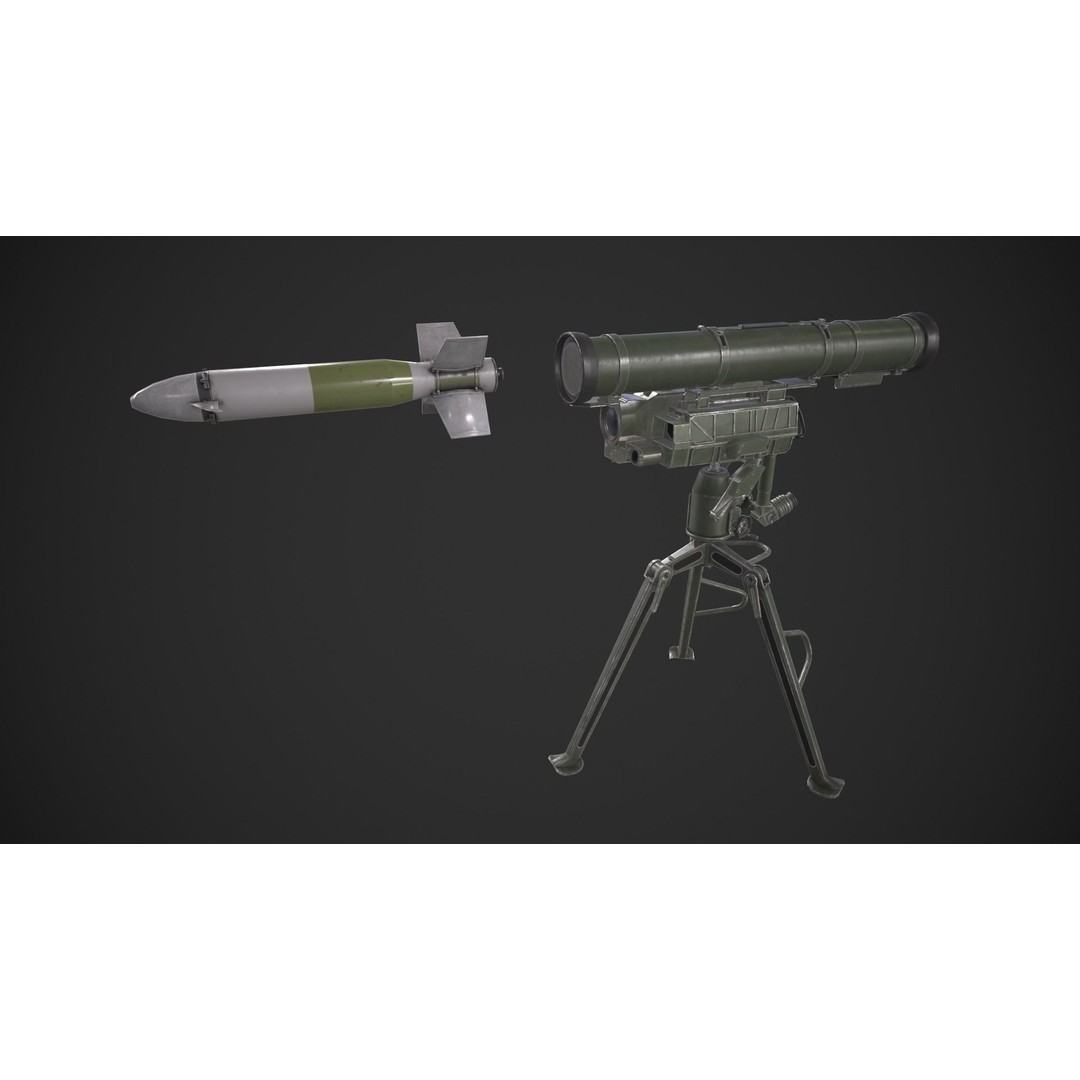 9M133 Kornet 3D Model – Low Poly Game Asset with PBR Textures - View 3
