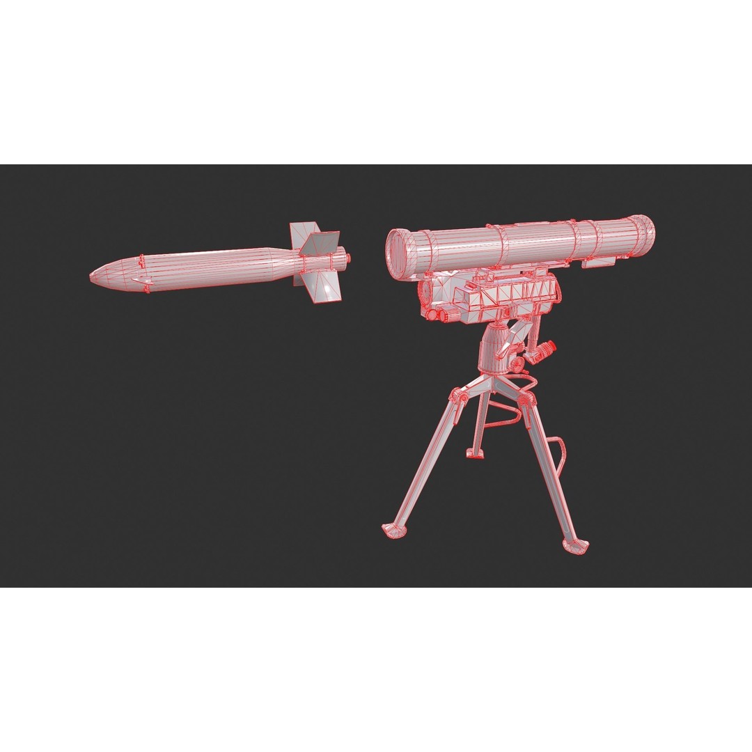 9M133 Kornet 3D Model – Low Poly Game Asset with PBR Textures - View 4
