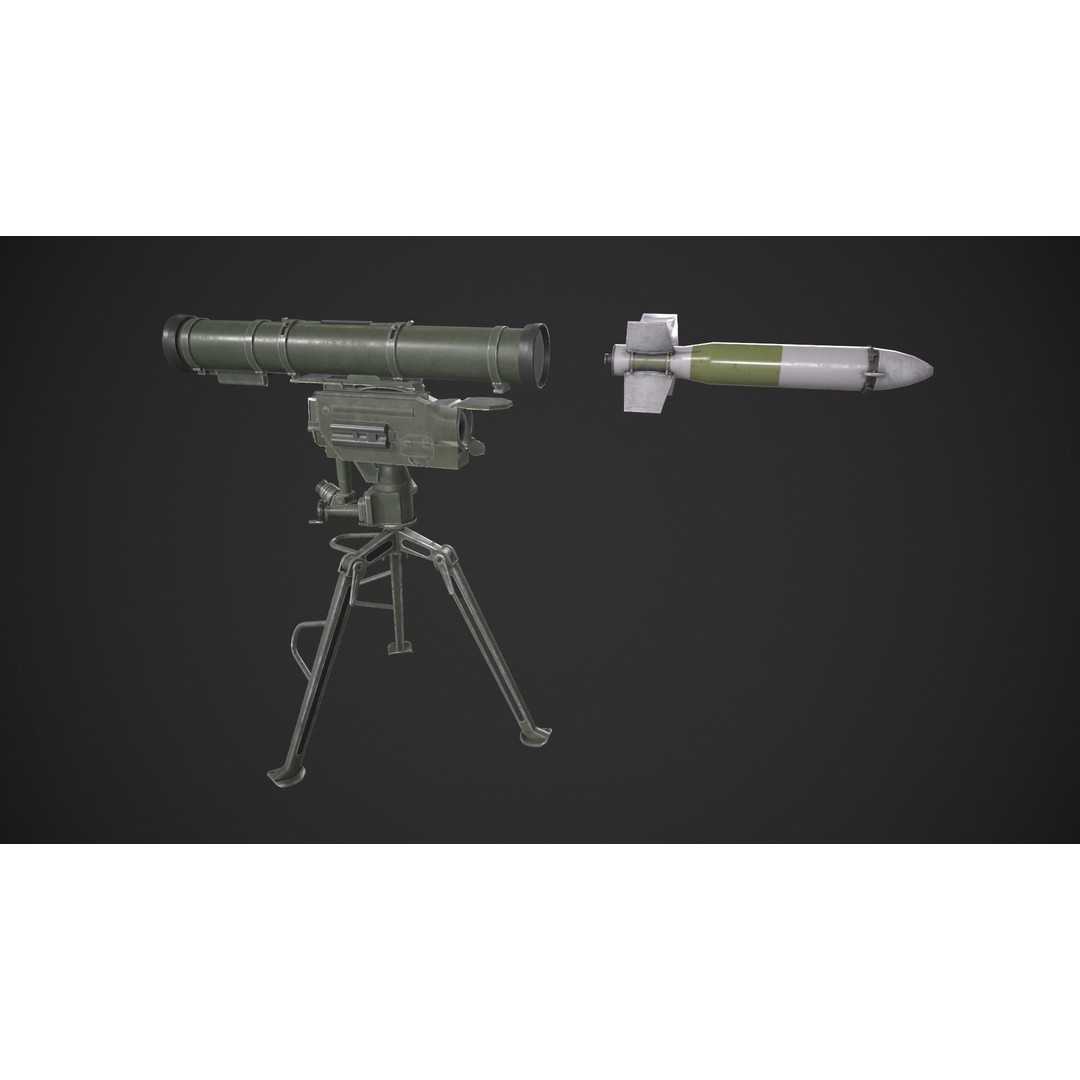 9M133 Kornet 3D Model – Low Poly Game Asset with PBR Textures - View 5