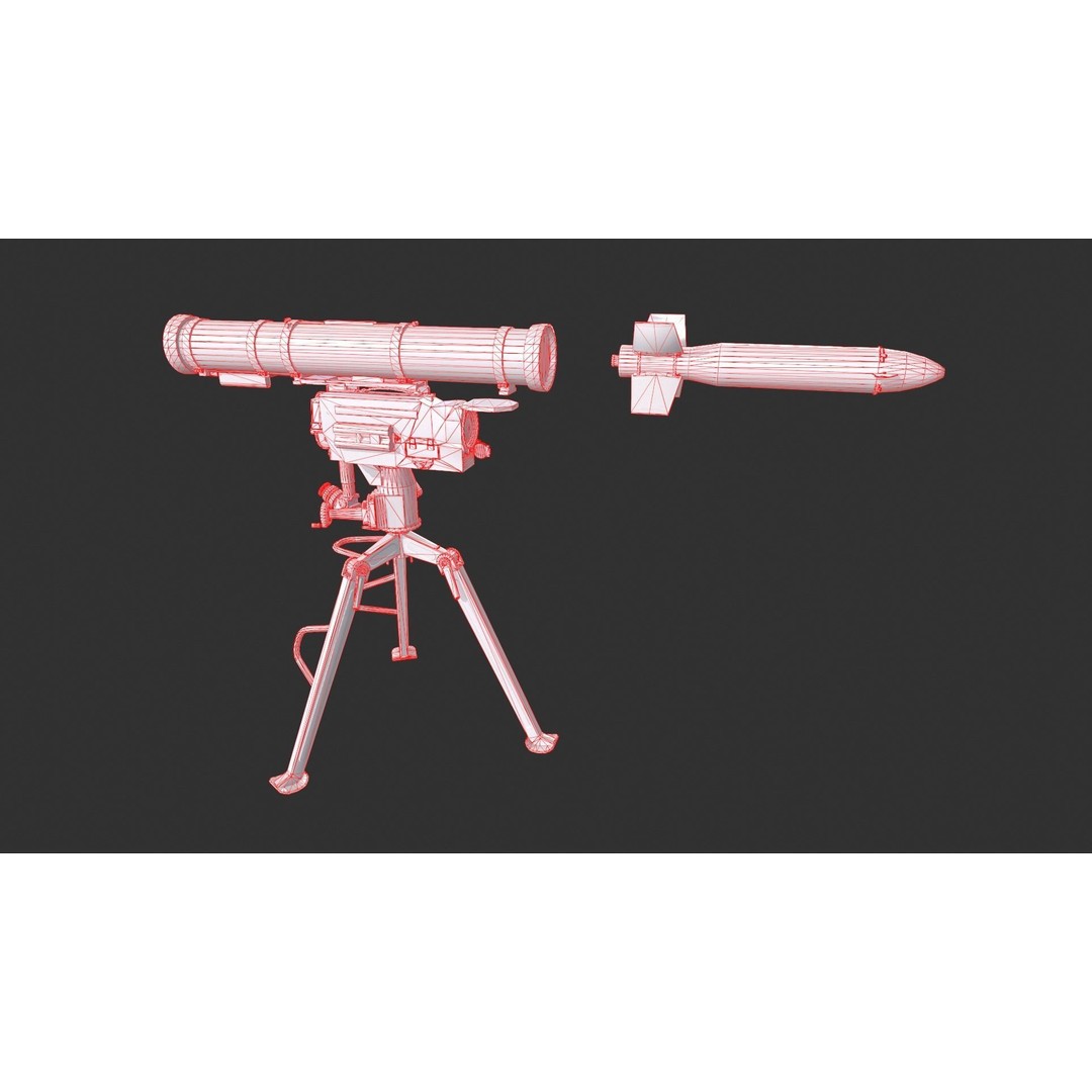 9M133 Kornet 3D Model – Low Poly Game Asset with PBR Textures - View 6