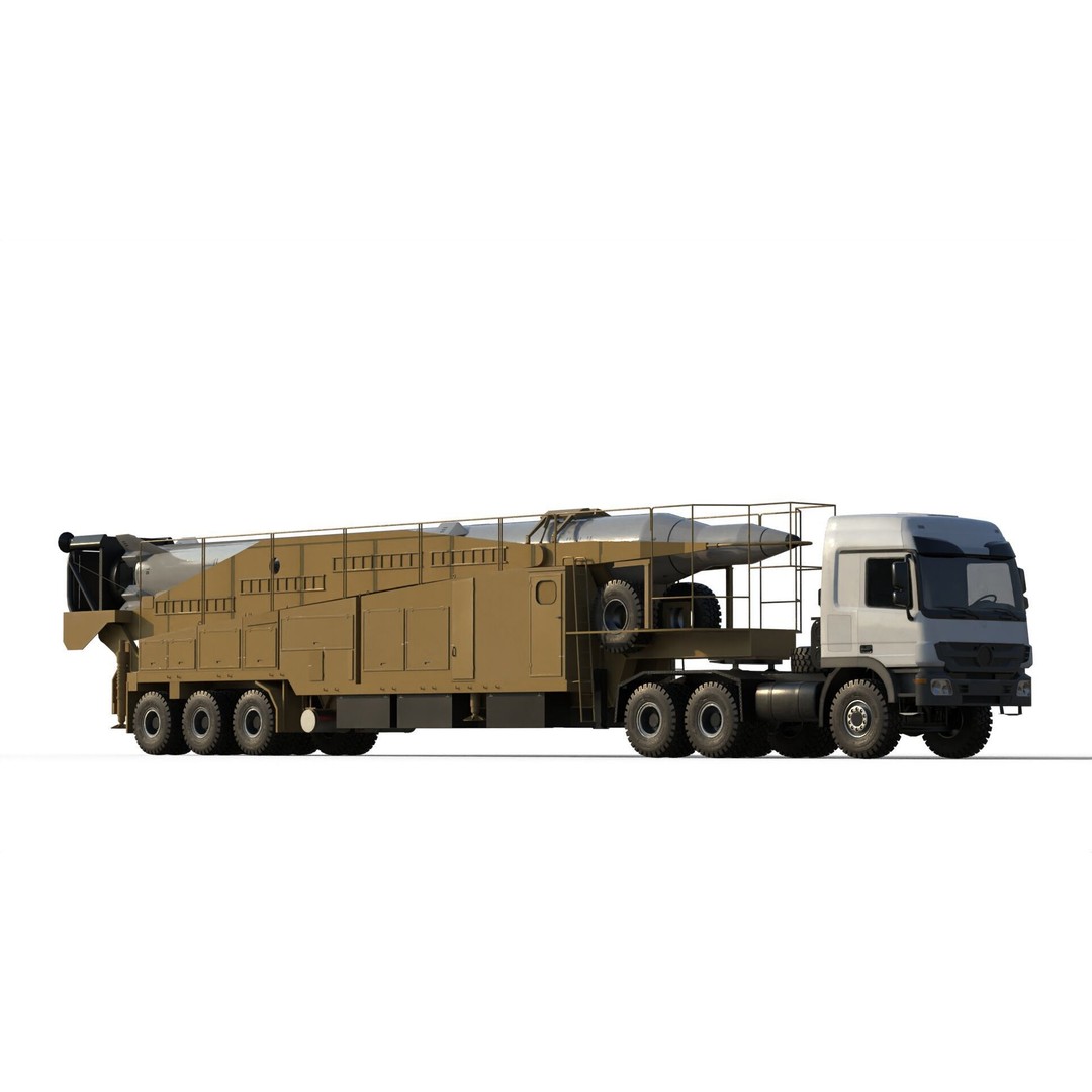 Sejjil Iranian Ballistic Missile 3D Model – PBR Game Ready FBX - View 4