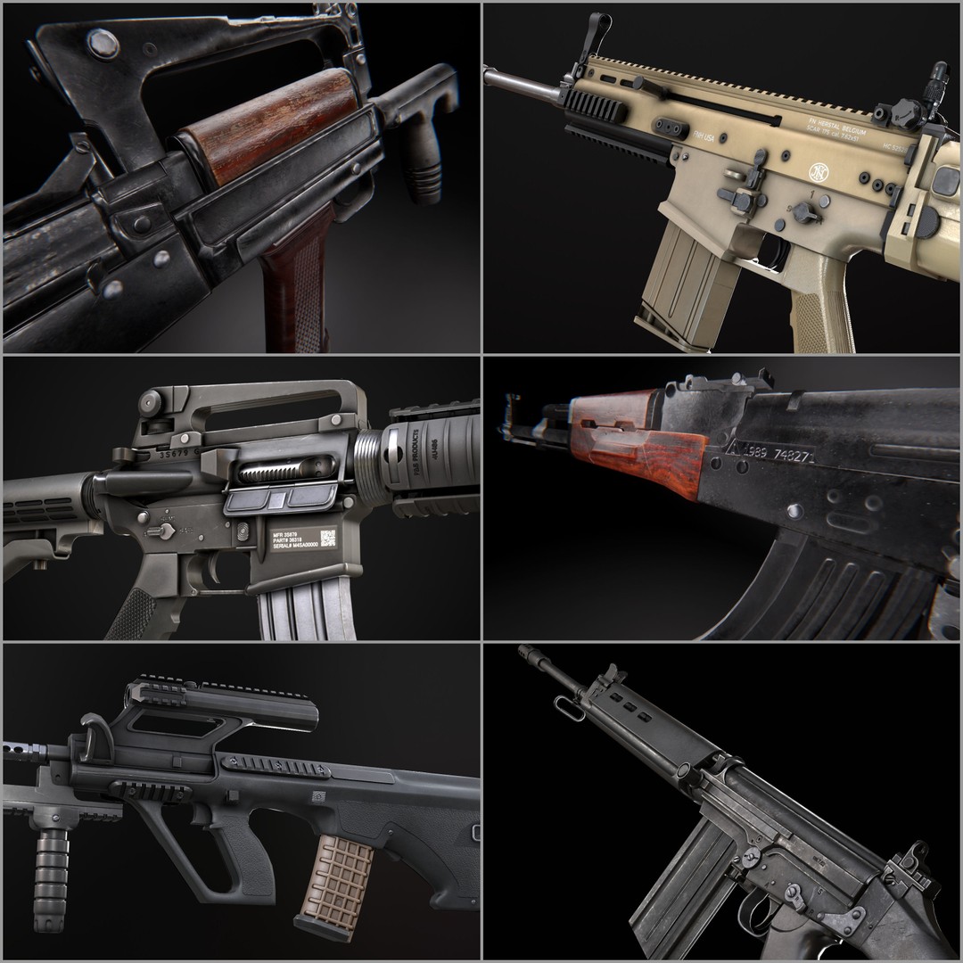 AAA Weapon Pack 3D Model – Game Ready Low Poly PBR Asset, FBX - View 4