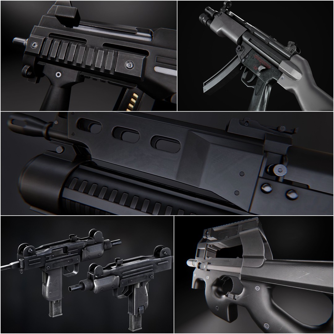 AAA Weapon Pack 3D Model – Game Ready Low Poly PBR Asset, FBX - View 6