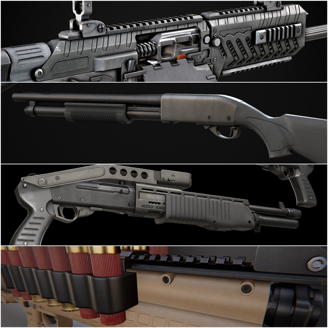 AAA Weapon Pack 3D Model – Game Ready Low Poly PBR Asset, FBX - View 8
