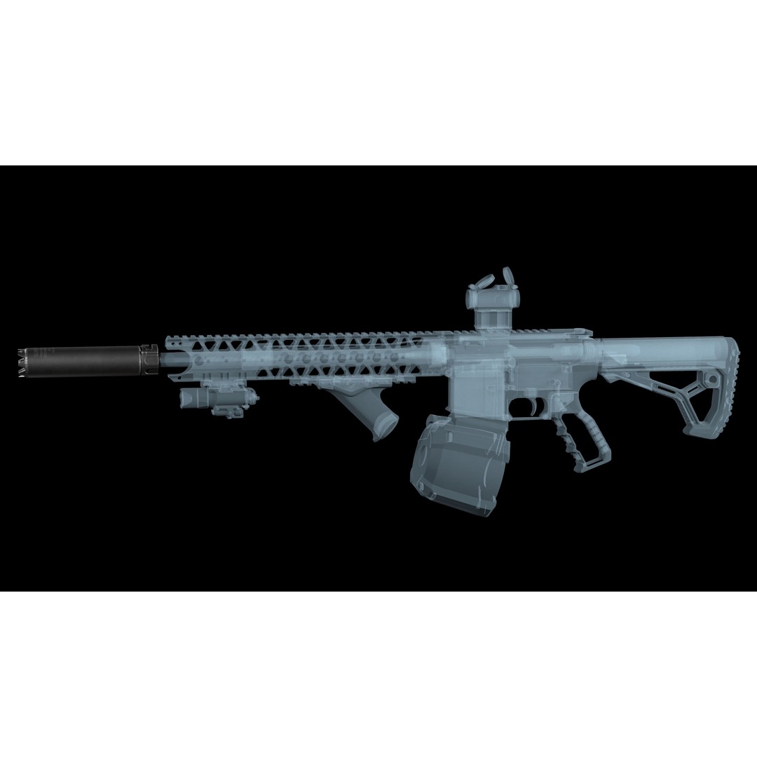 SureFire SOCOM556 Monster AR-15 3D Model – Low Poly Game Asset, PBR - View 5