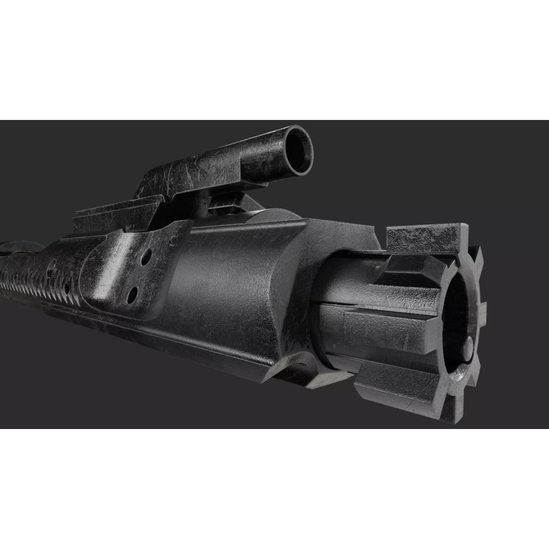 Bolt Carrier 3D Model – High Poly M4/AR15/M16 with PBR Textures - View 13