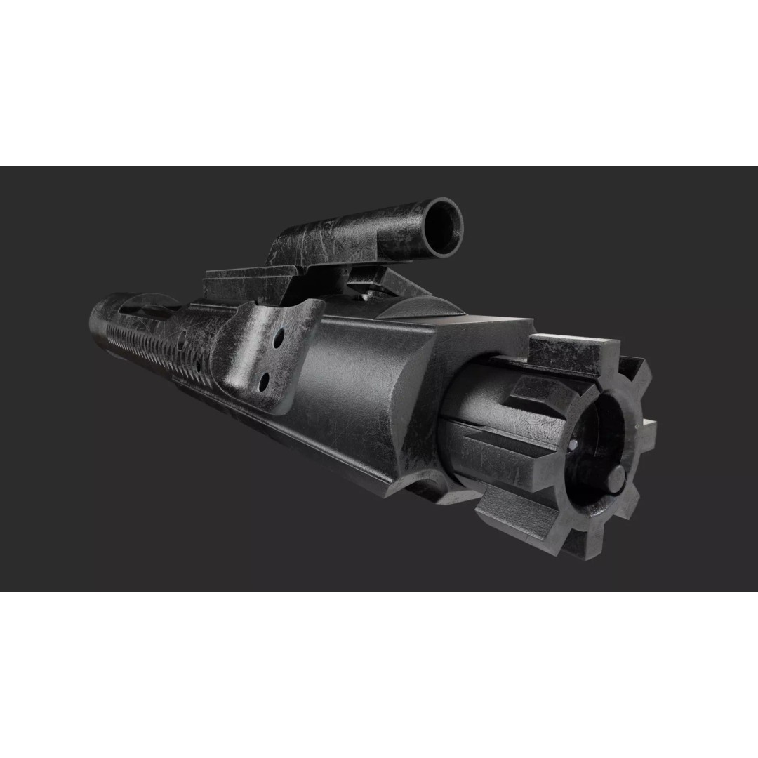 Bolt Carrier 3D Model – High Poly M4/AR15/M16 with PBR Textures - View 14