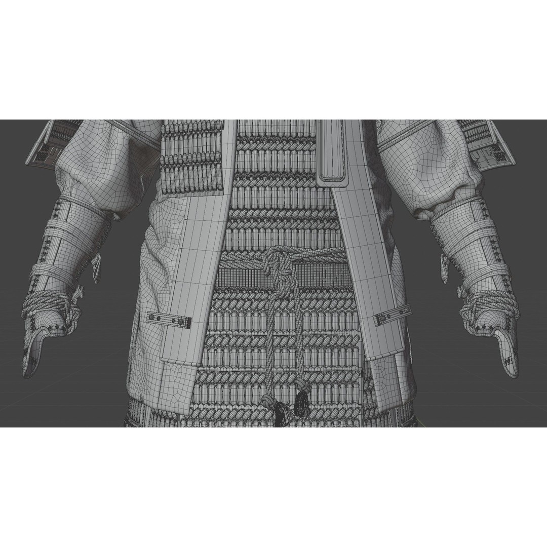 Medieval Japanese Samurai 3D Model – High Poly Character with PBR Textures