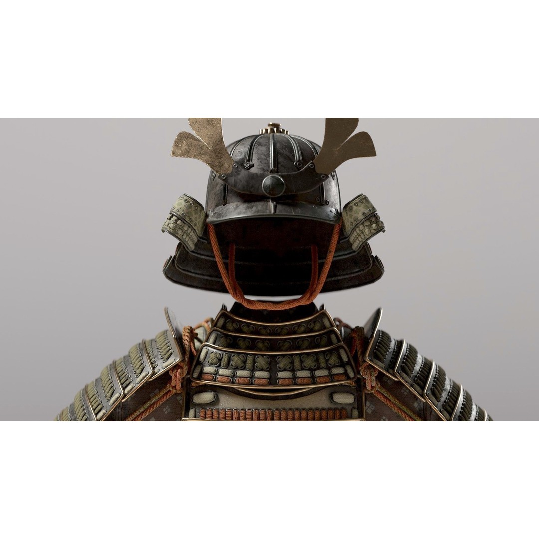 Medieval Japanese Samurai 3D Model – High Poly Character with PBR Textures - View 10