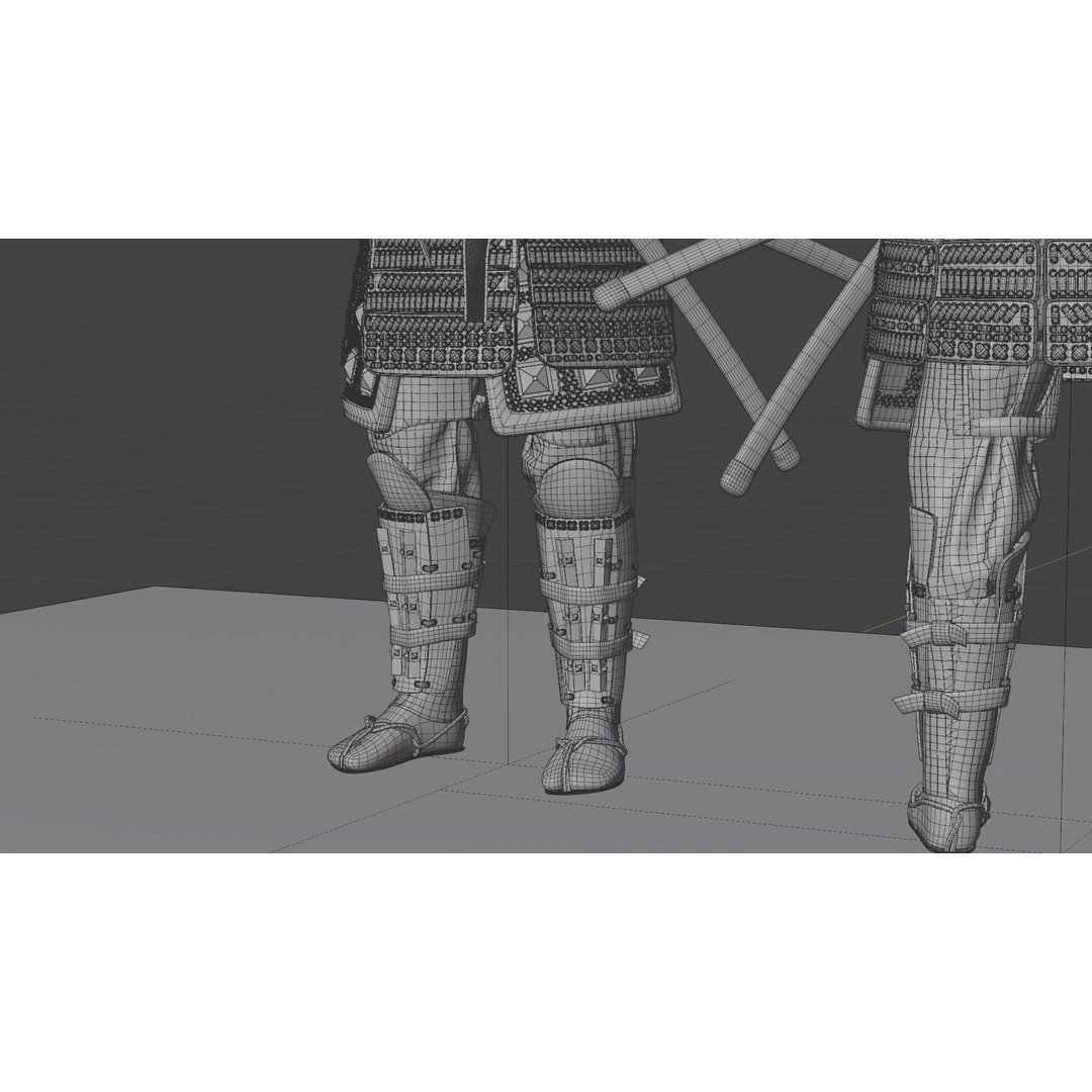 Medieval Japanese Samurai 3D Model – High Poly Character with PBR Textures - View 18