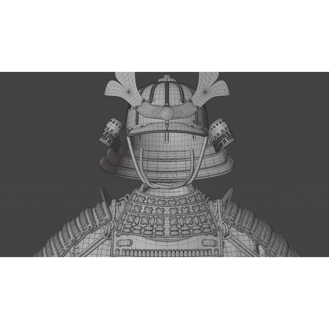 Medieval Japanese Samurai 3D Model – High Poly Character with PBR Textures - View 20