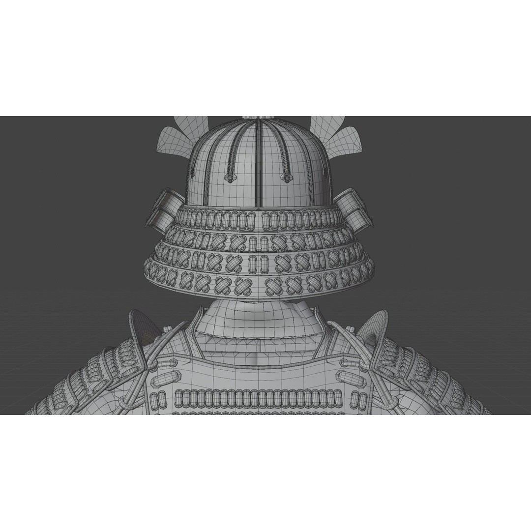 Medieval Japanese Samurai 3D Model – High Poly Character with PBR Textures - View 21