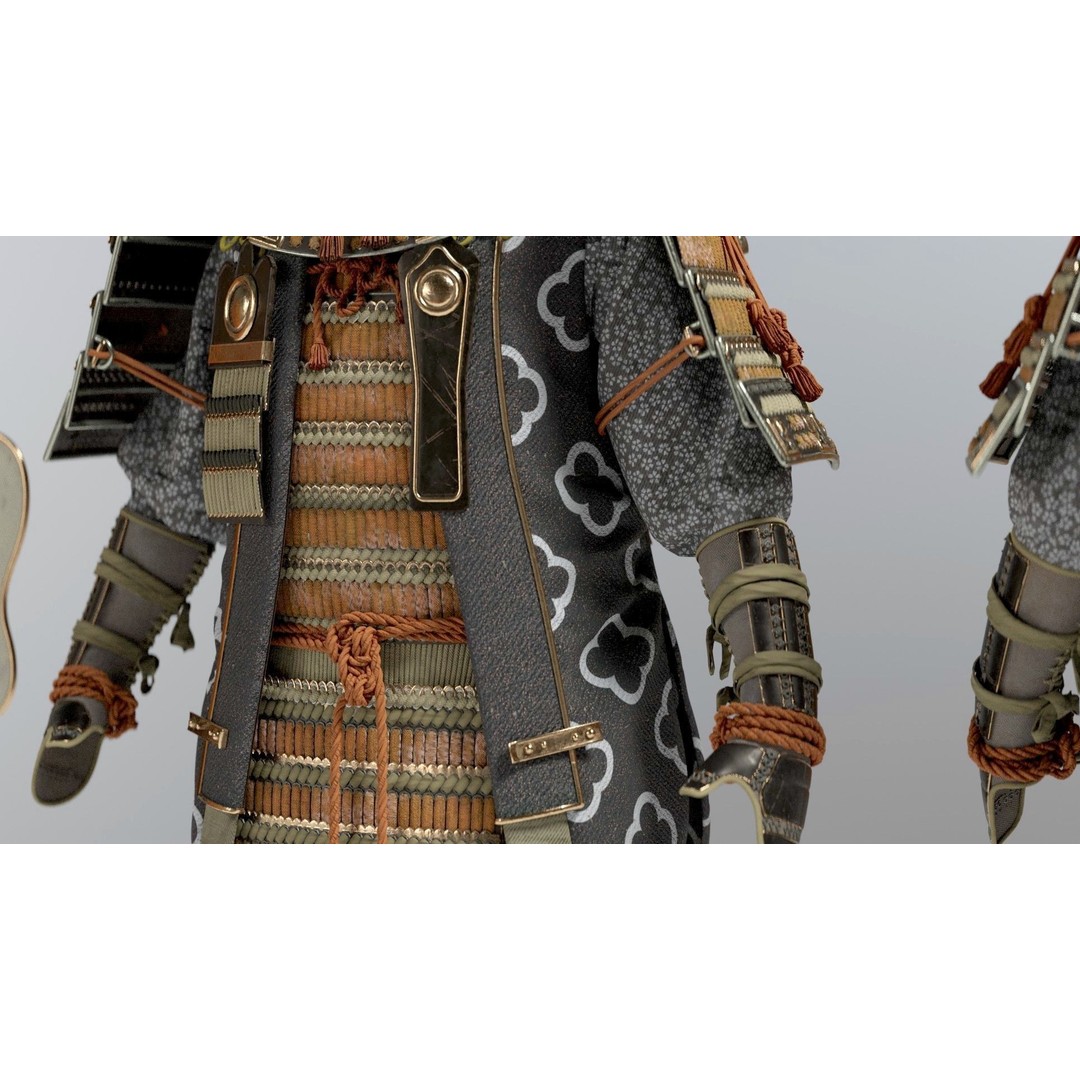 Medieval Japanese Samurai 3D Model – High Poly Character with PBR Textures - View 27