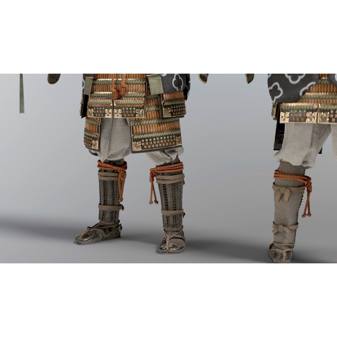 Medieval Japanese Samurai 3D Model – High Poly Character with PBR Textures - View 28
