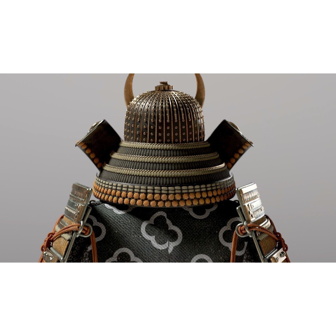 Medieval Japanese Samurai 3D Model – High Poly Character with PBR Textures - View 30