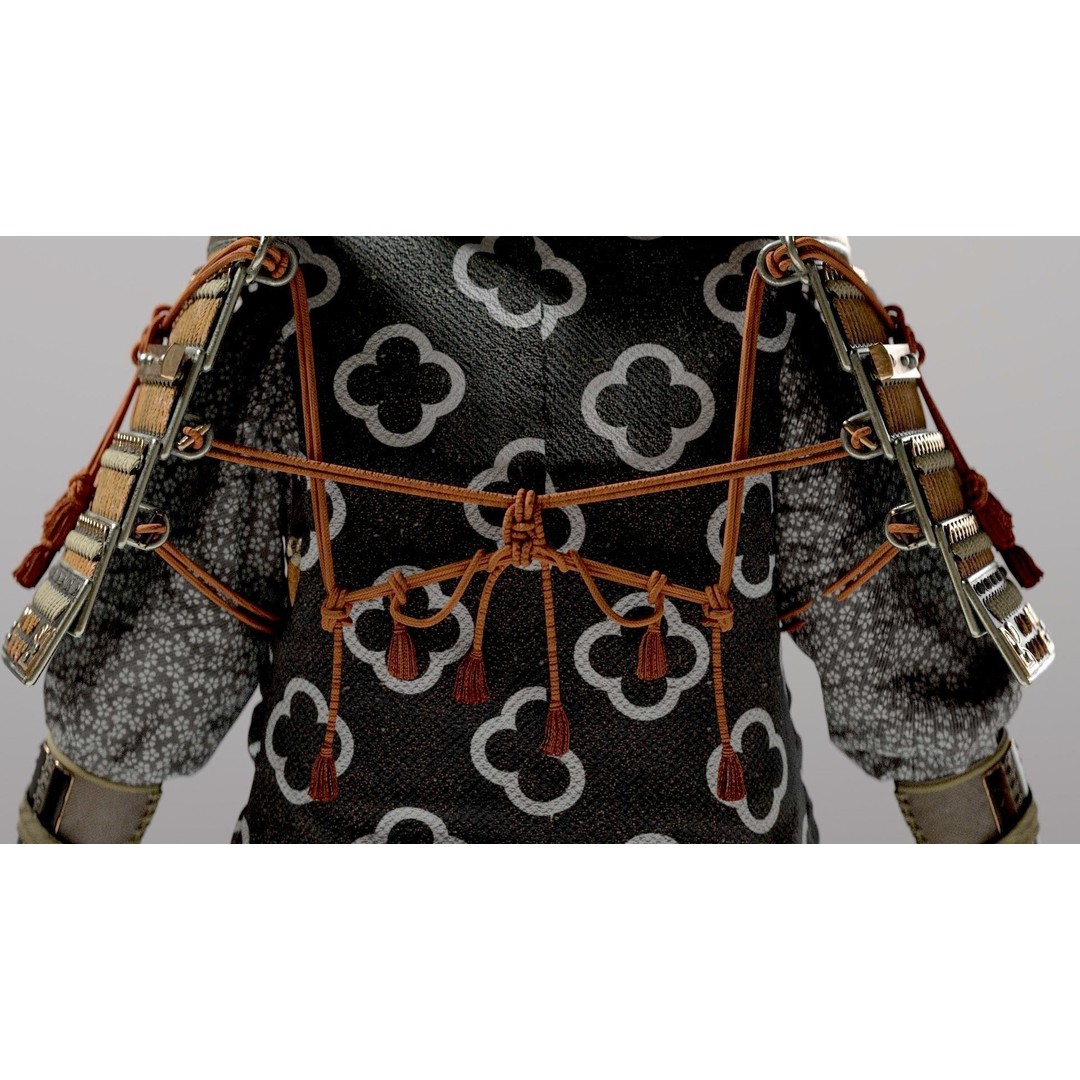 Medieval Japanese Samurai 3D Model – High Poly Character with PBR Textures - View 31