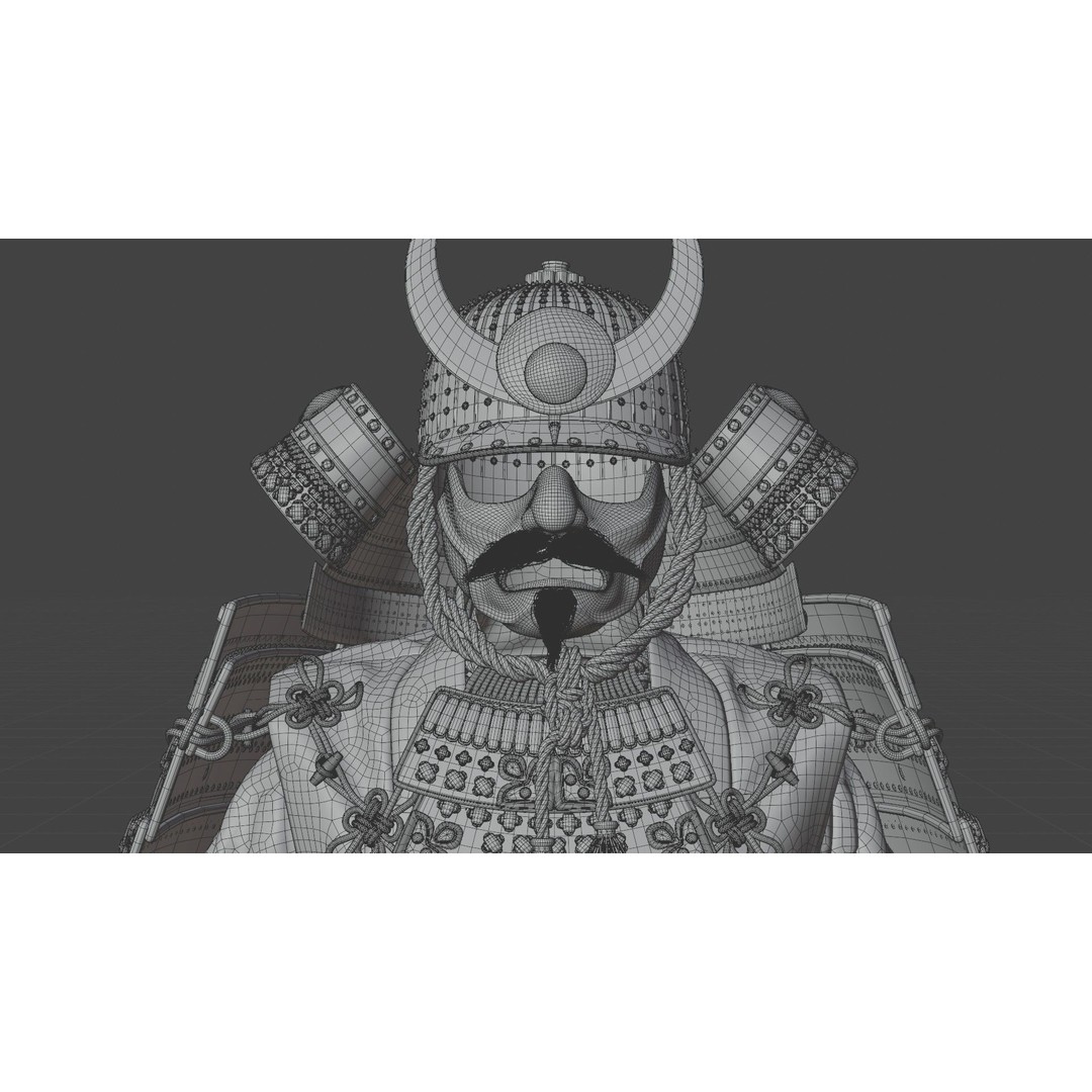 Medieval Japanese Samurai 3D Model – High Poly Character with PBR Textures - View 39