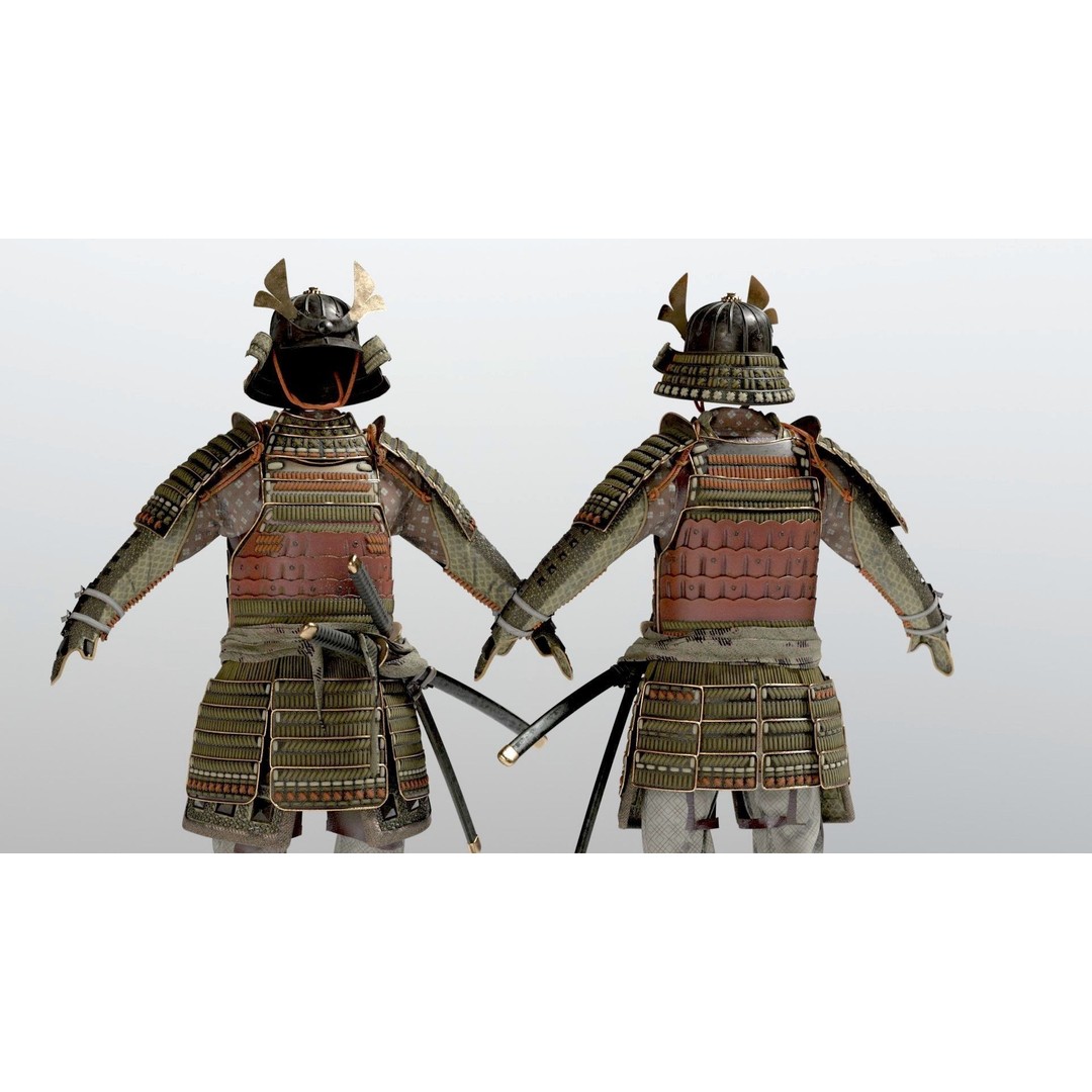 Medieval Japanese Samurai 3D Model – High Poly Character with PBR Textures - View 5