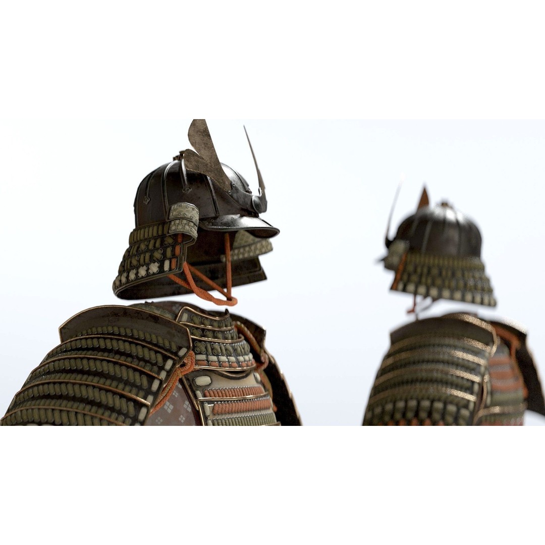 Medieval Japanese Samurai 3D Model – High Poly Character with PBR Textures - View 6