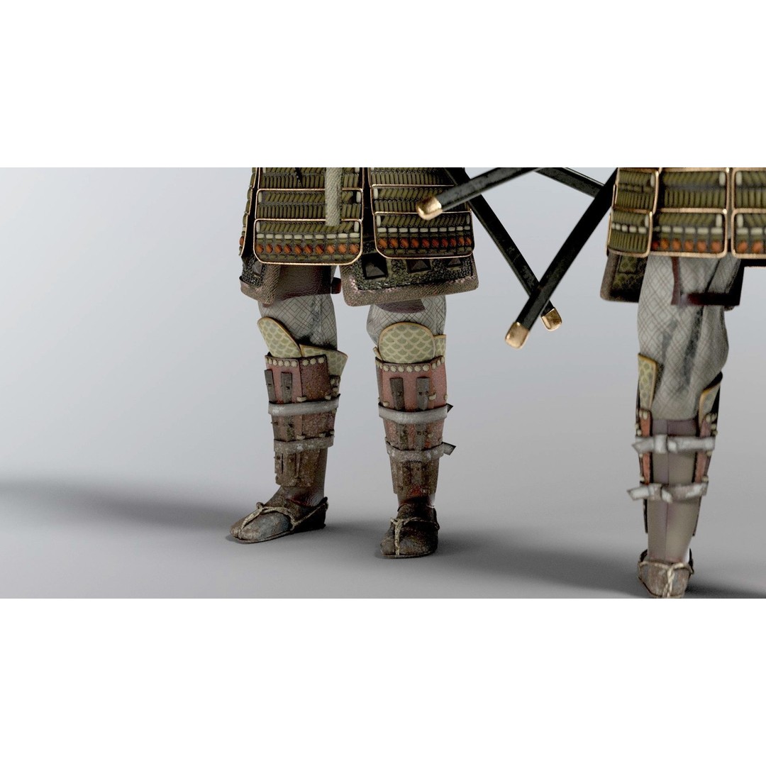 Medieval Japanese Samurai 3D Model – High Poly Character with PBR Textures - View 8