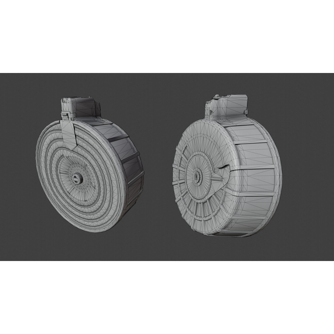RPK 16 Drum Magazine 3D Model – Low Poly PBR Game Asset, FBX