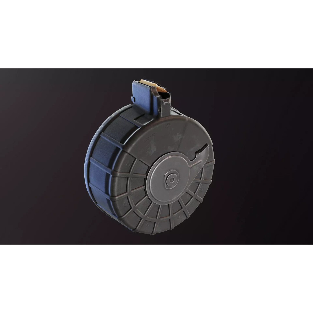 RPK 16 Drum Magazine 3D Model – Low Poly PBR Game Asset, FBX - View 2
