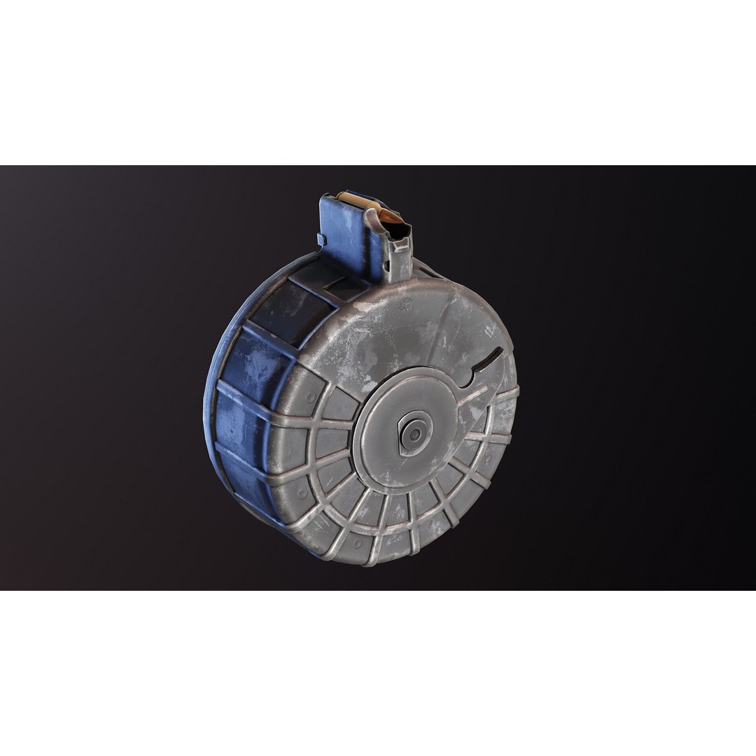 RPK 16 Drum Magazine 3D Model – Low Poly PBR Game Asset, FBX - View 4
