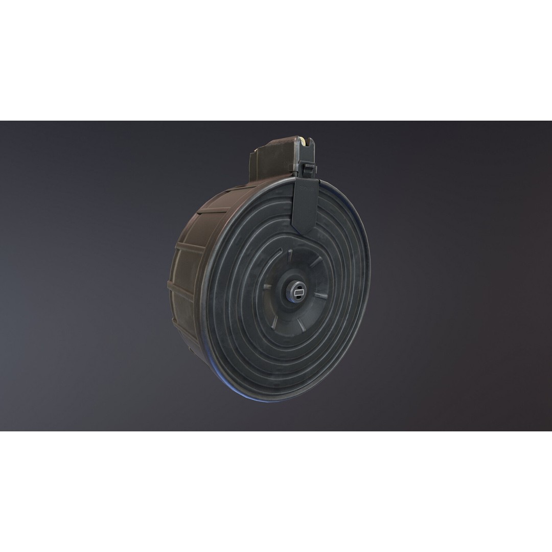 RPK 16 Drum Magazine 3D Model – Low Poly PBR Game Asset, FBX - View 6