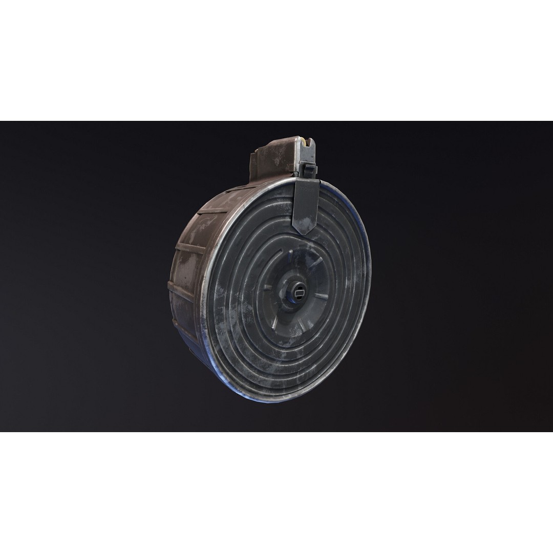 RPK 16 Drum Magazine 3D Model – Low Poly PBR Game Asset, FBX - View 8