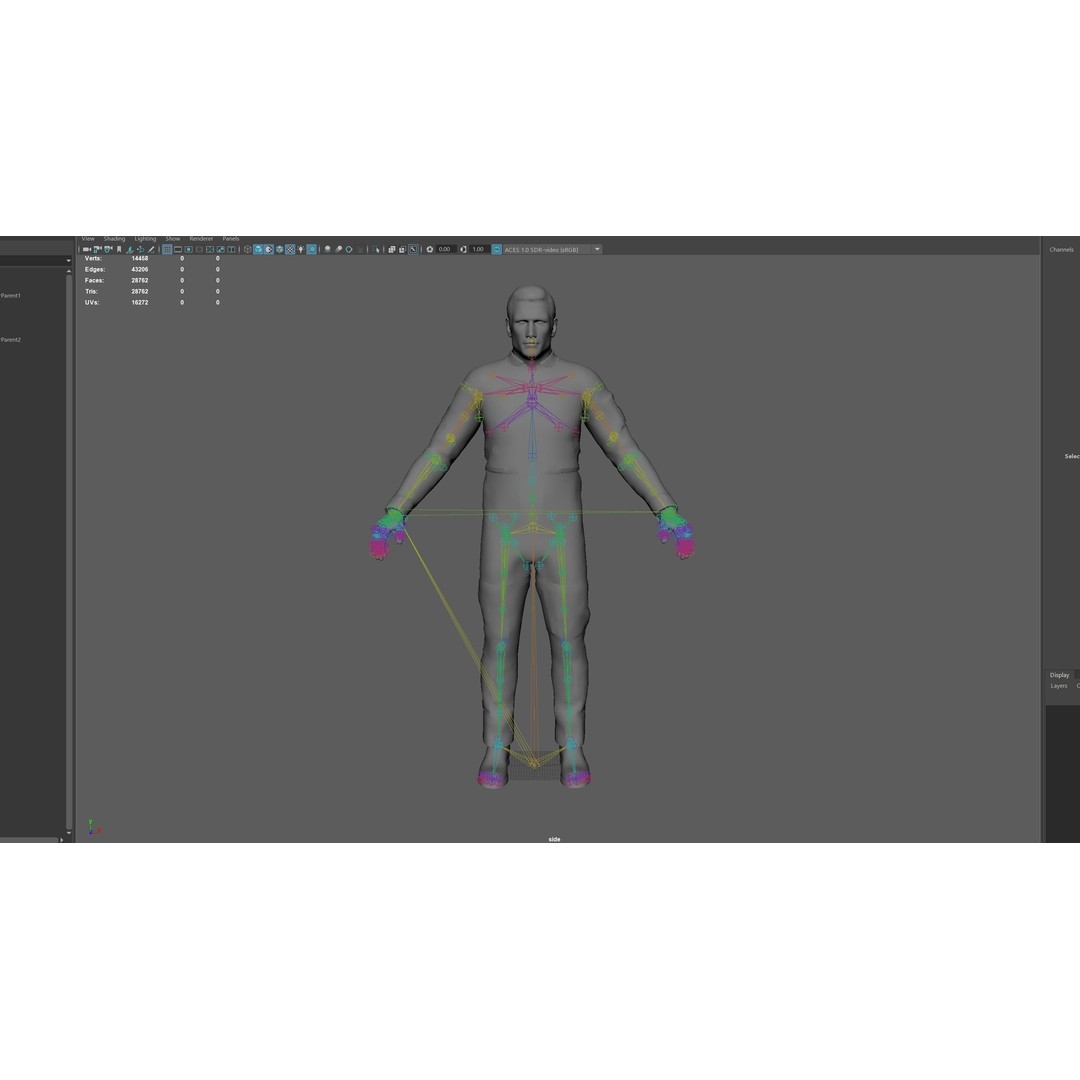 Flightsuit 3D Model – Low Poly Rigged Character with PBR Textures - View 7