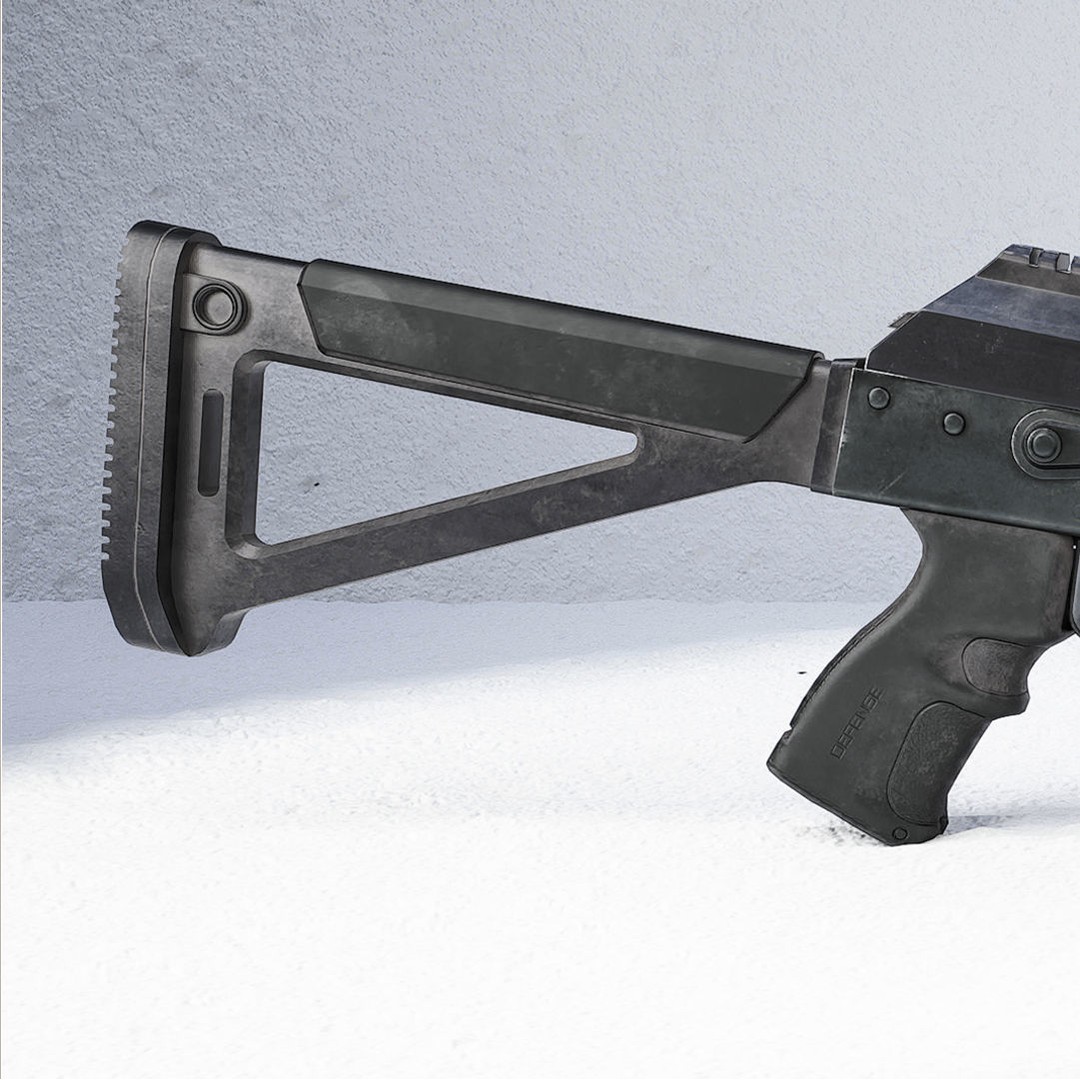 AK-47 3D Model – Low Poly Game Ready Weapon with PBR Textures - View 11
