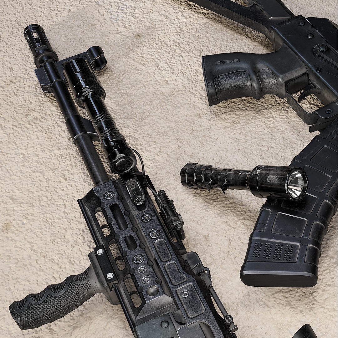 AK-47 3D Model – Low Poly Game Ready Weapon with PBR Textures - View 4