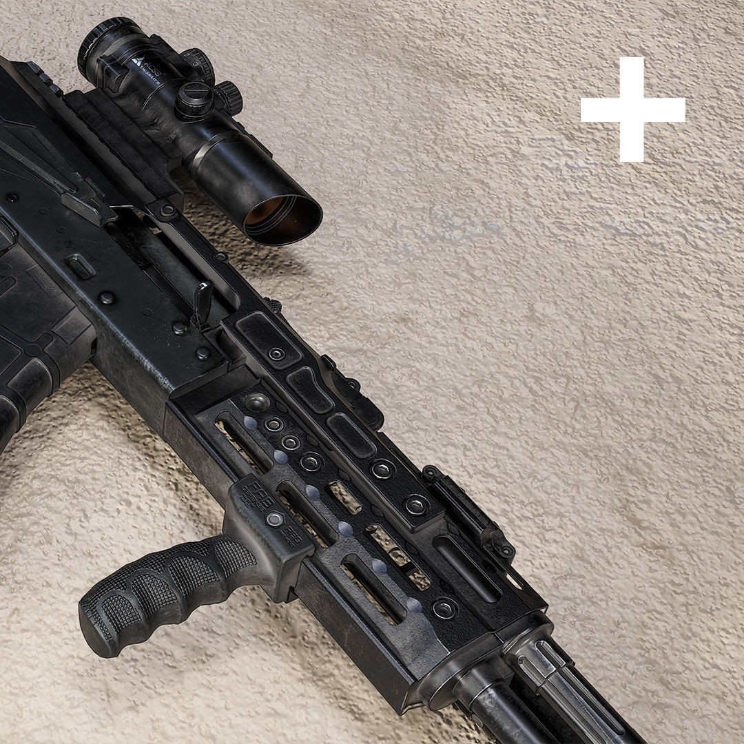 AK-47 3D Model – Low Poly Game Ready Weapon with PBR Textures - View 5