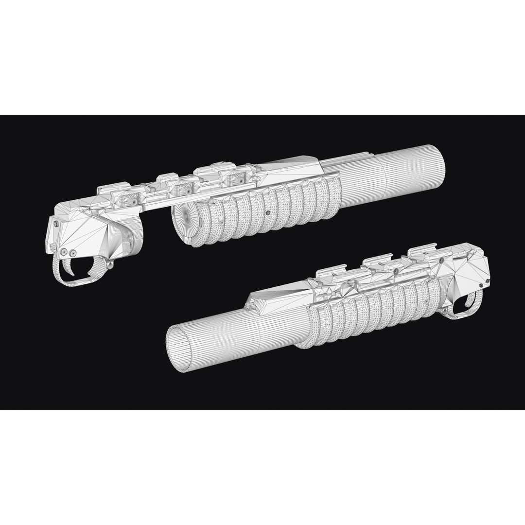 M203 Grenade Launcher 3D Model – Low Poly Game Ready FBX & OBJ