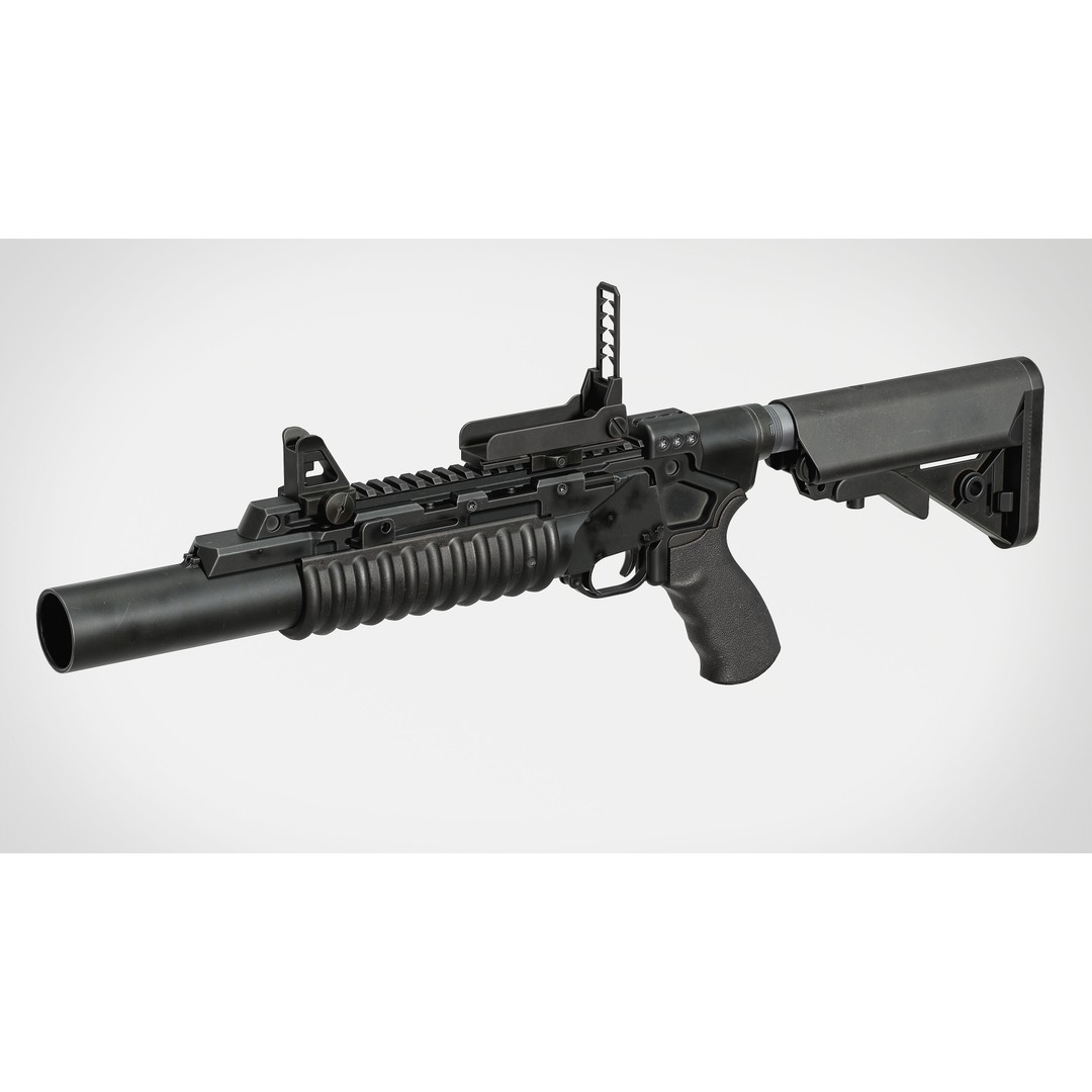M203 Grenade Launcher 3D Model – Low Poly Game Ready FBX & OBJ - View 4