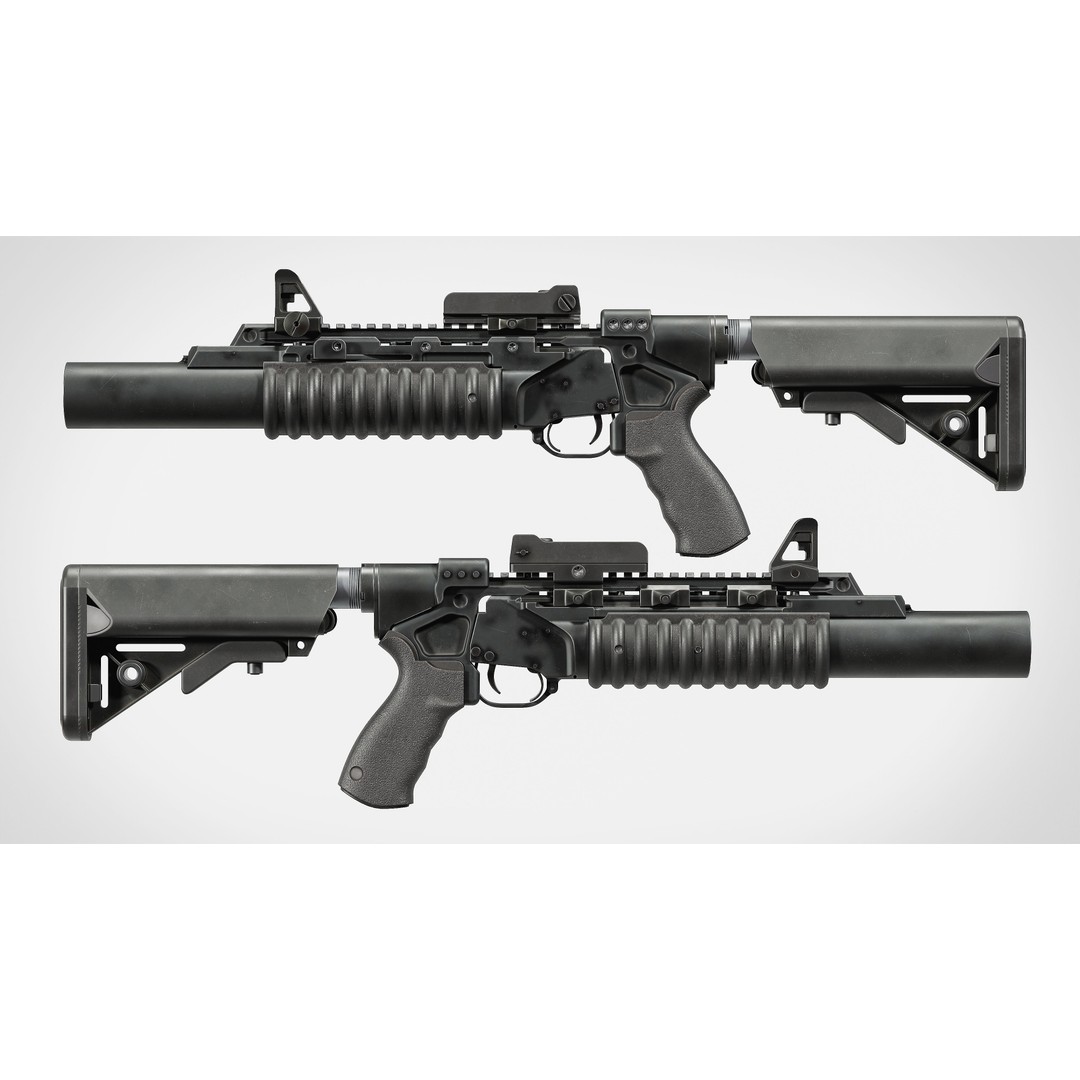 M203 Grenade Launcher 3D Model – Low Poly Game Ready FBX & OBJ - View 5