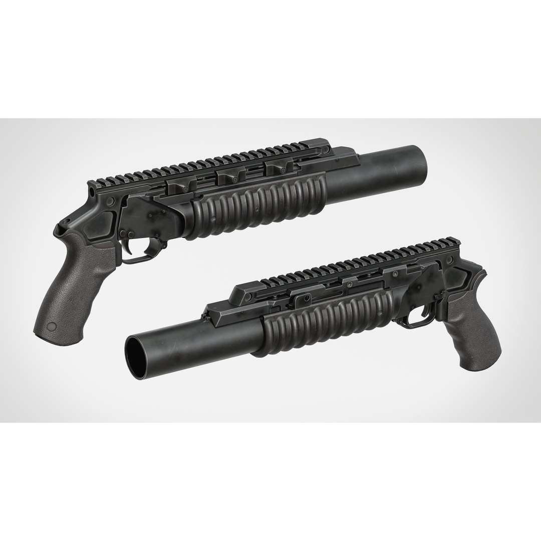 M203 Grenade Launcher 3D Model – Low Poly Game Ready FBX & OBJ - View 6