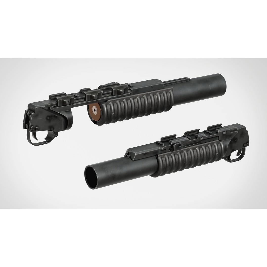 M203 Grenade Launcher 3D Model – Low Poly Game Ready FBX & OBJ - View 7