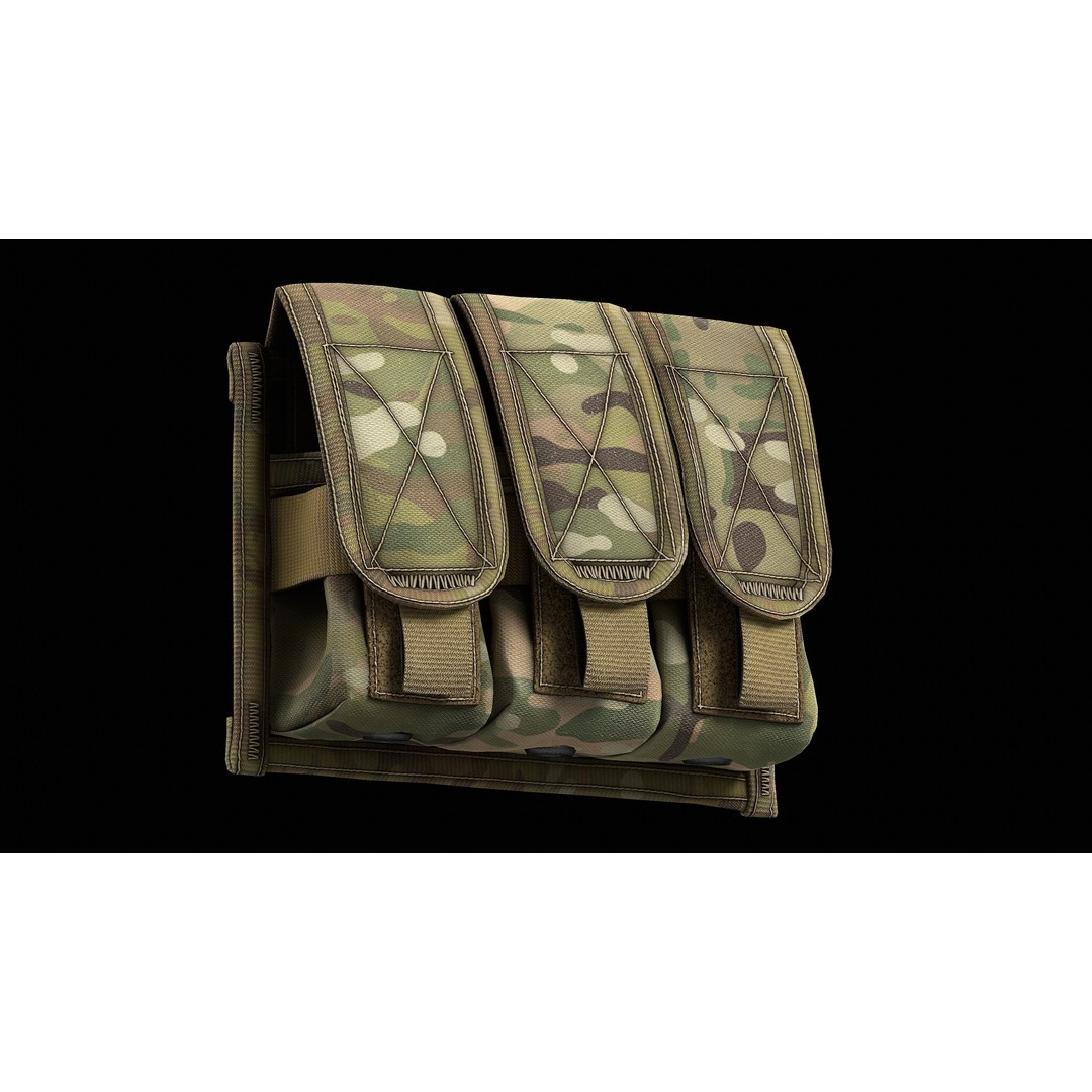 Riple Flashbang Pouch 3D Model – Low Poly Game Asset, FBX, PBR Textures - View 3