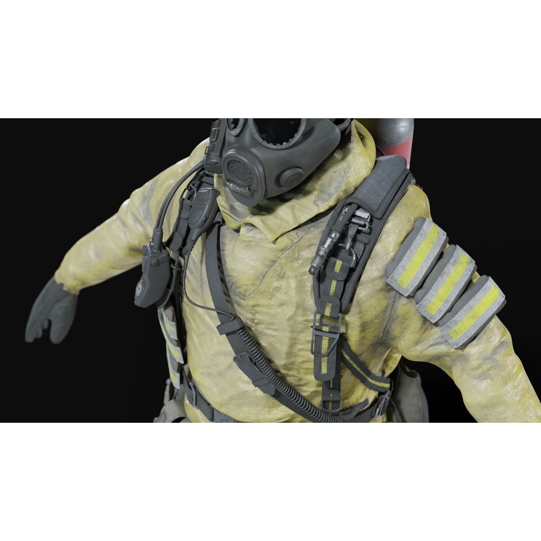 Hazmat NBC Suit 3D Model – Rigged High Poly Character, FBX, Blender - View 11