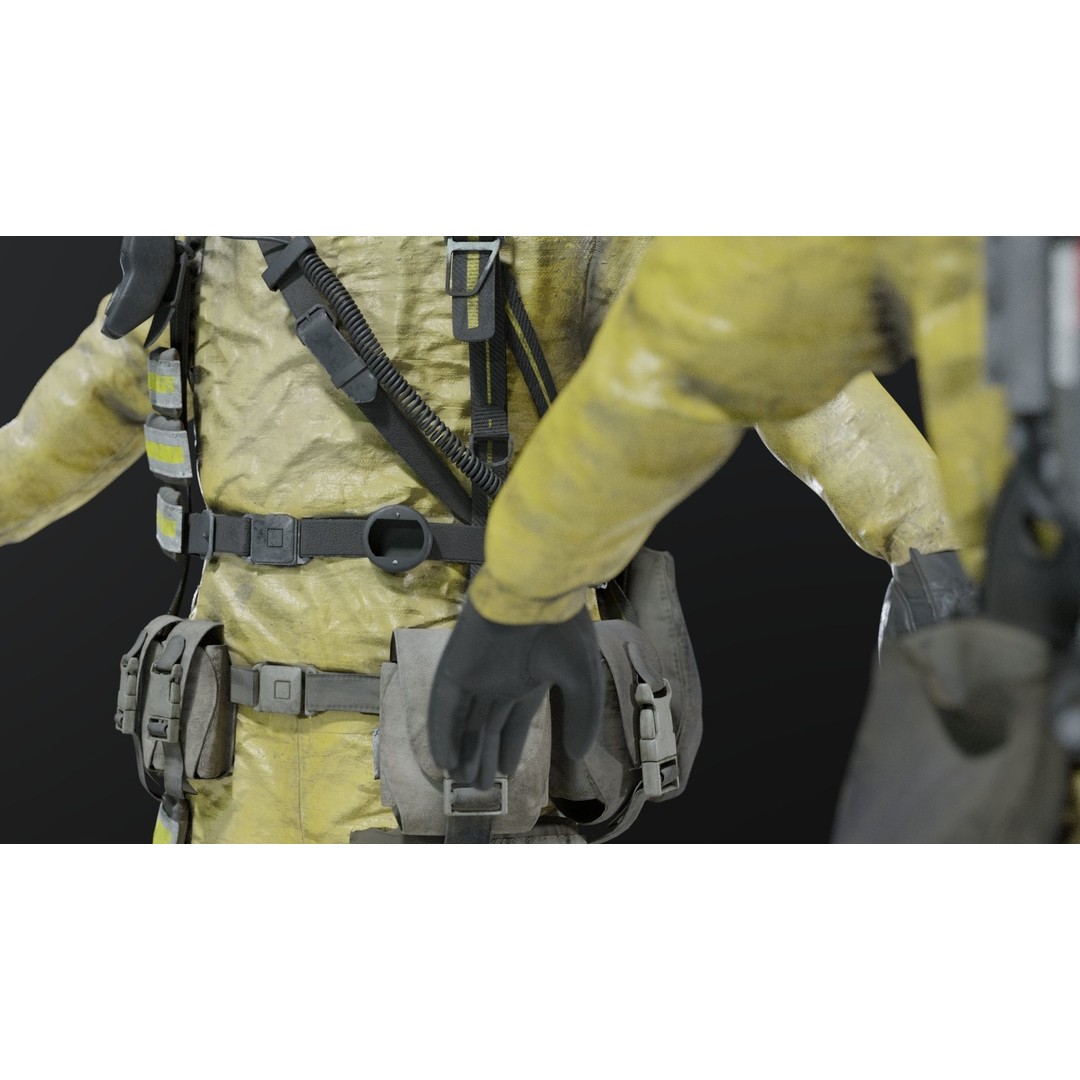 Hazmat NBC Suit 3D Model – Rigged High Poly Character, FBX, Blender - View 12