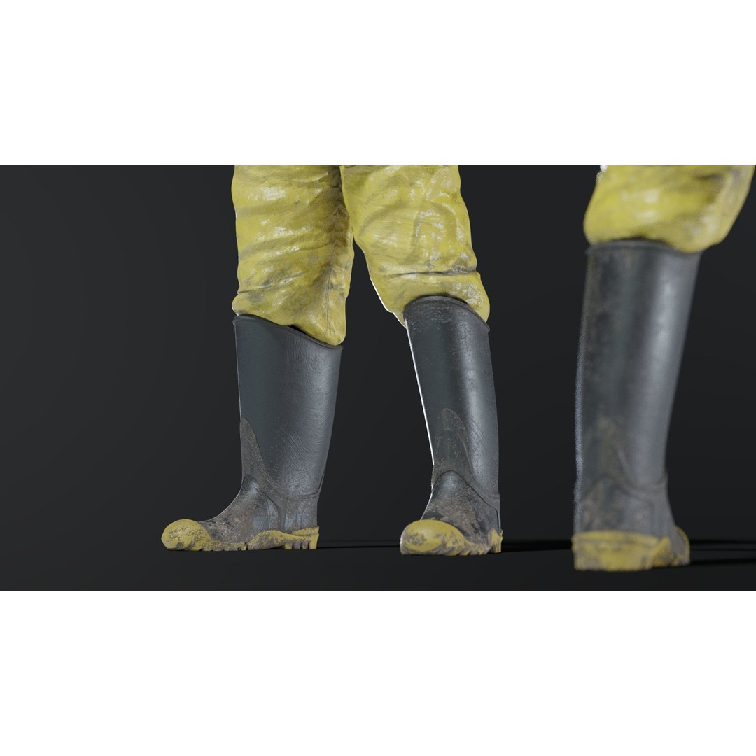 Hazmat NBC Suit 3D Model – Rigged High Poly Character, FBX, Blender - View 15