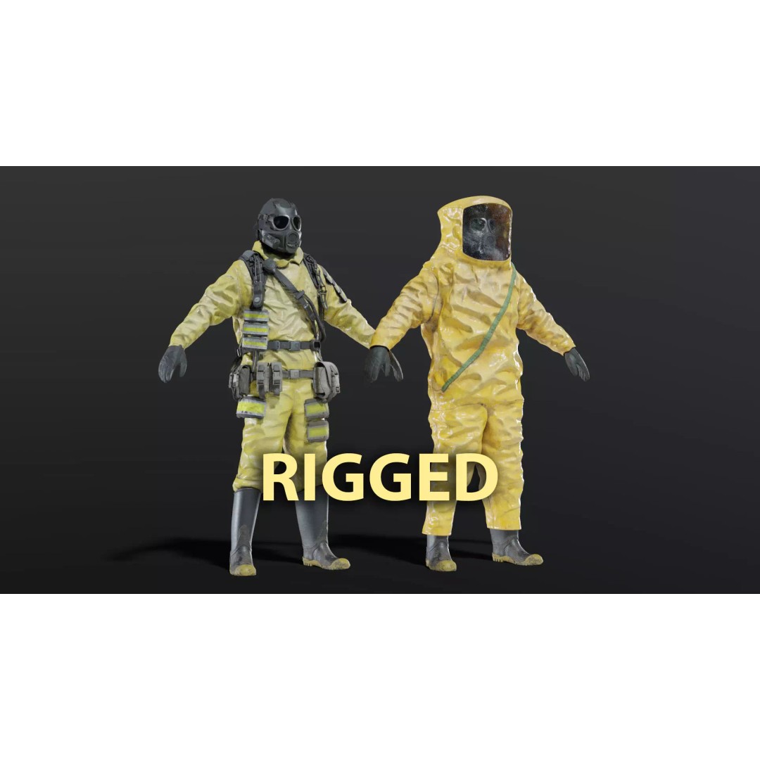 Hazmat NBC Suit 3D Model – Rigged High Poly Character, FBX, Blender - View 2