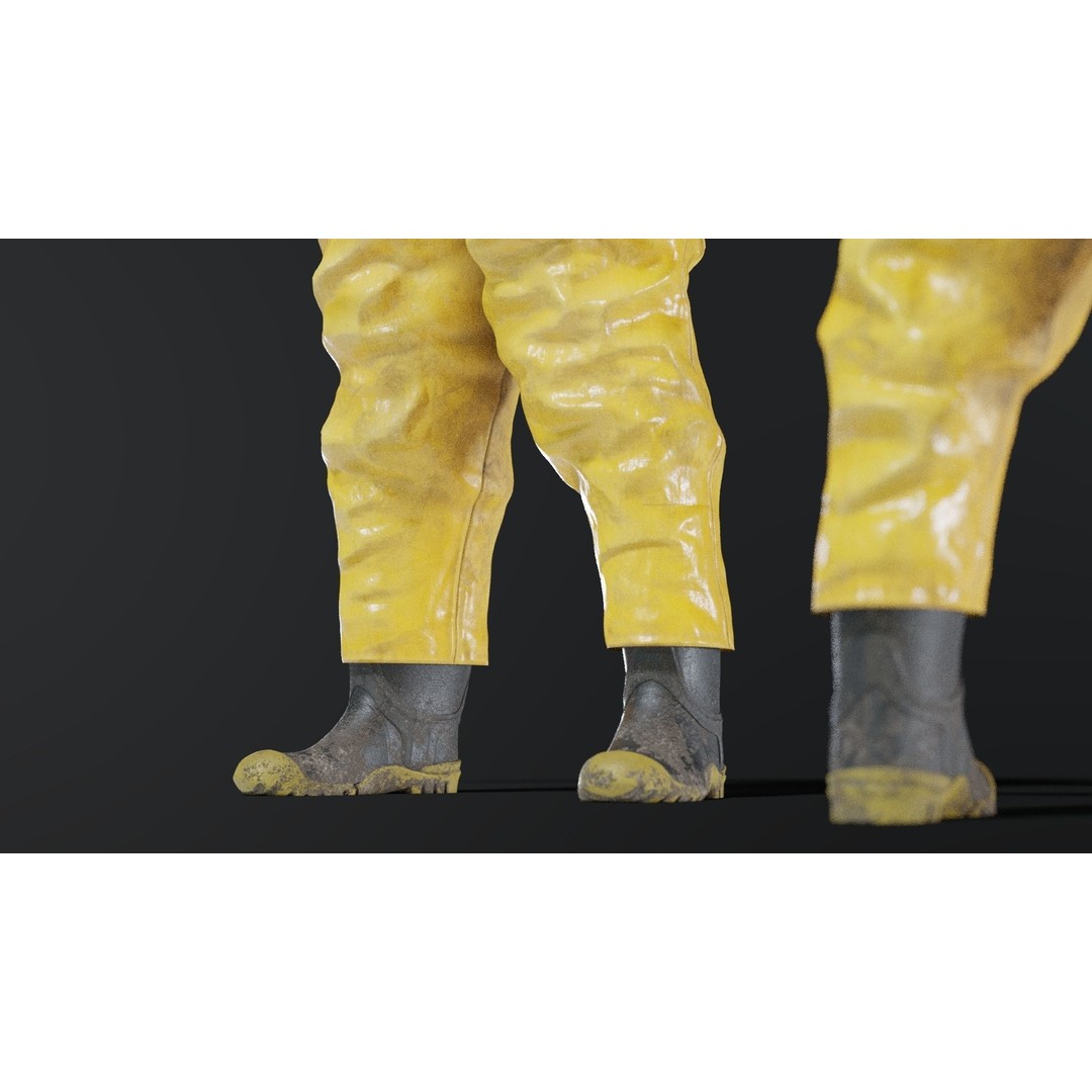 Hazmat NBC Suit 3D Model – Rigged High Poly Character, FBX, Blender - View 22