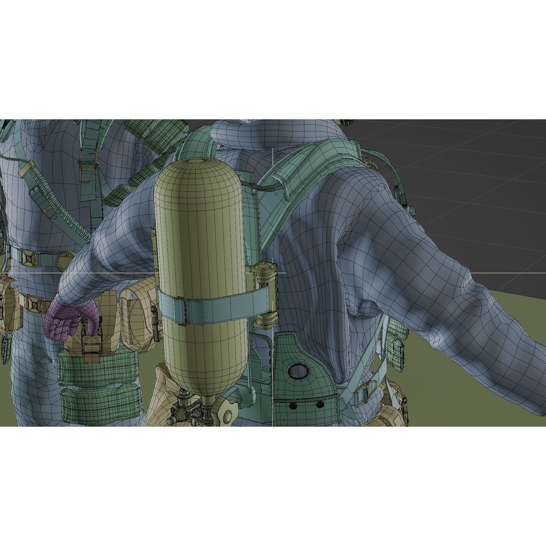 Hazmat NBC Suit 3D Model – Rigged High Poly Character, FBX, Blender - View 28