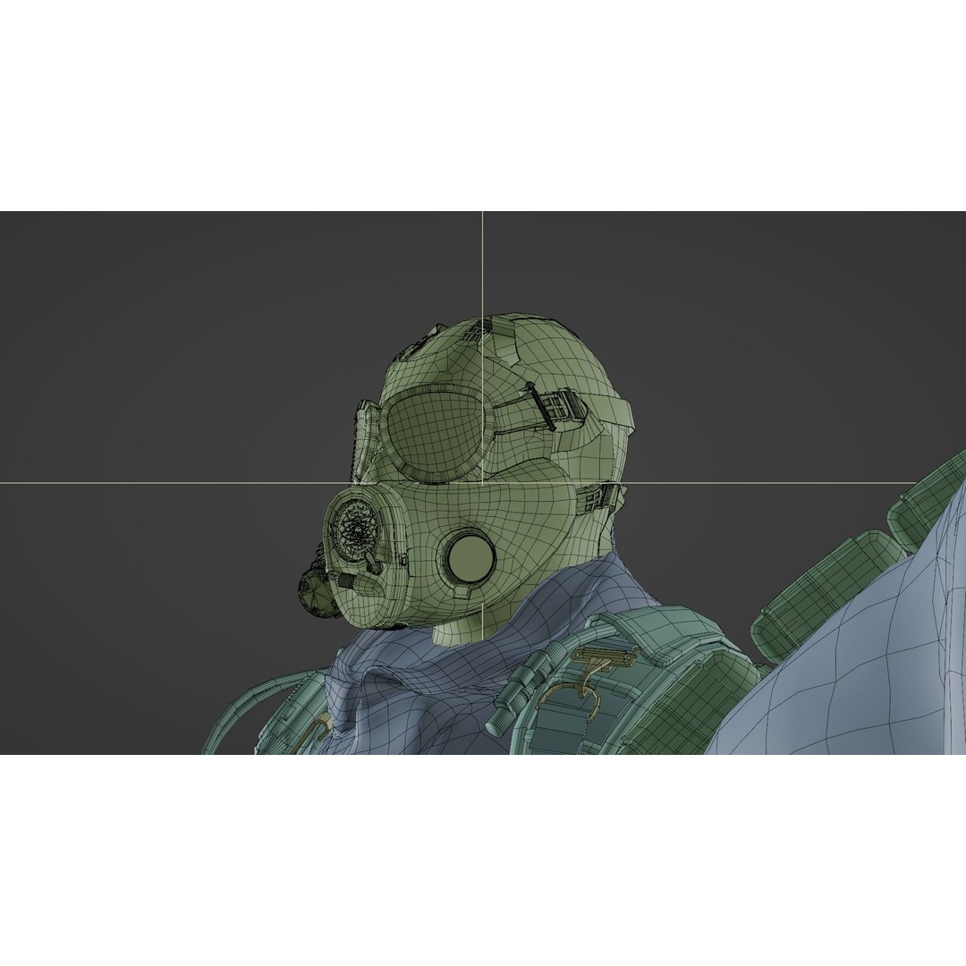 Hazmat NBC Suit 3D Model – Rigged High Poly Character, FBX, Blender - View 29